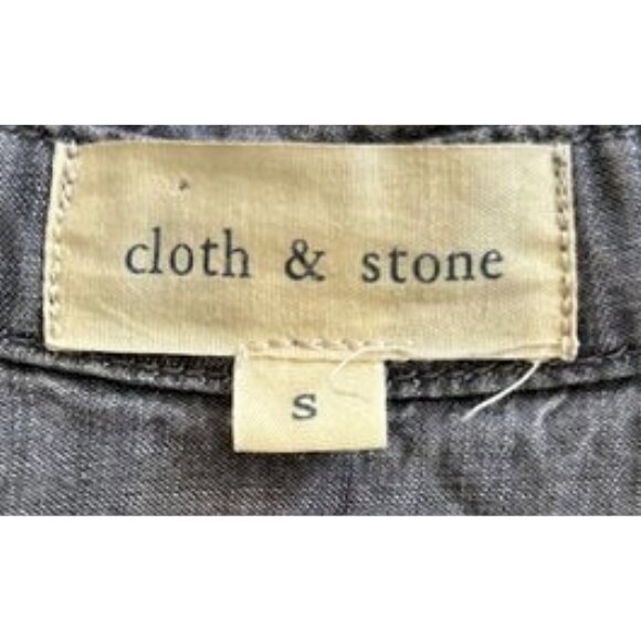 Anthropologie Cloth & Stone Chambray Gray Tencel Button Down Shirt Small - Picture 3 of 9